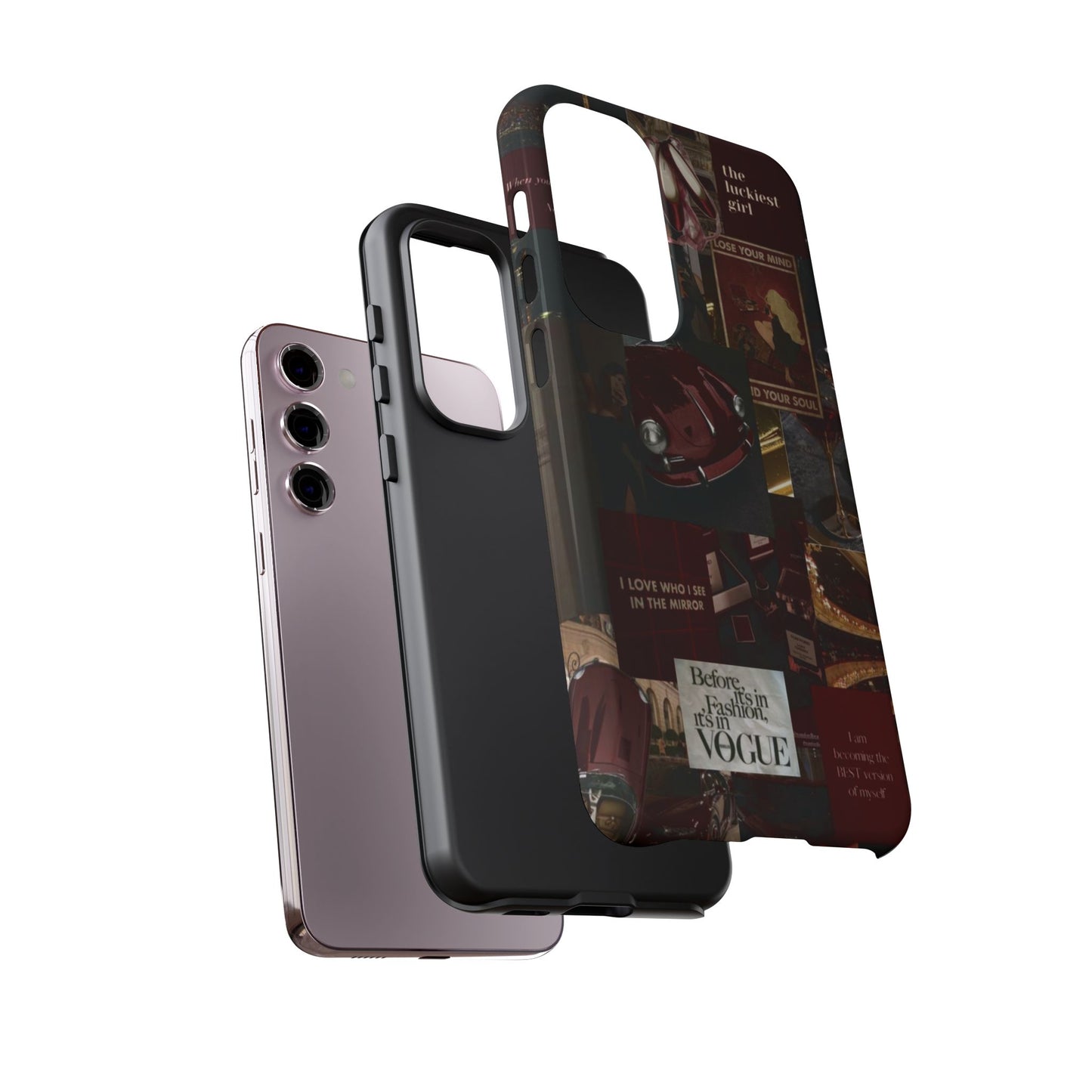 Dark Red and Black Aesthetic Tough Phone Case