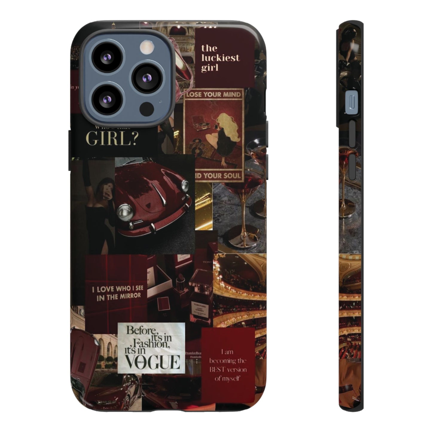 Dark Red and Black Aesthetic Tough Phone Case