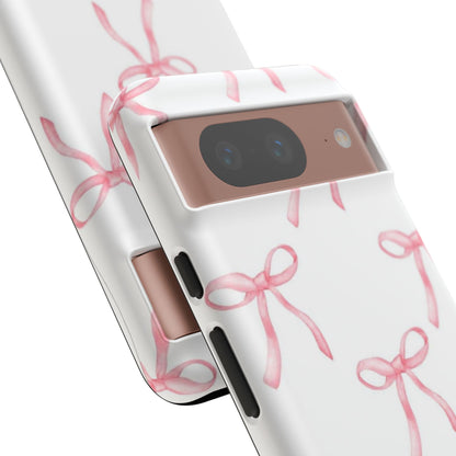 Pink Bows White Tough Phone Case