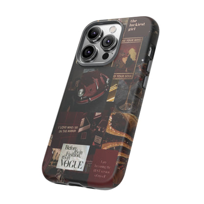 Dark Red and Black Aesthetic Tough Phone Case