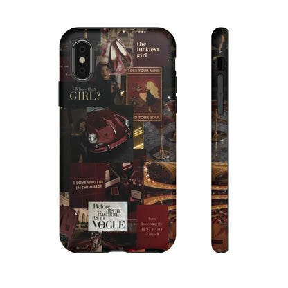 Dark Red and Black Aesthetic Tough Phone Case