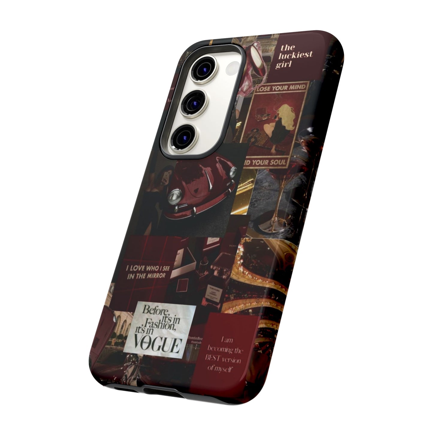 Dark Red and Black Aesthetic Tough Phone Case