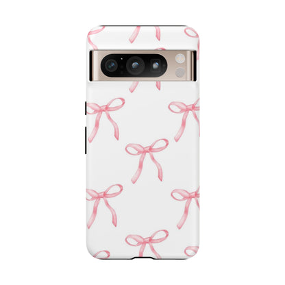 Pink Bows White Tough Phone Case