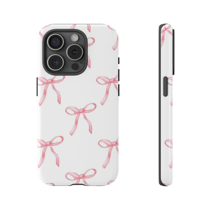 Pink Bows White Tough Phone Case