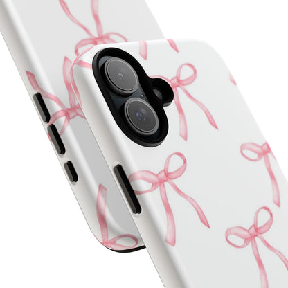 Pink Bows White Tough Phone Case