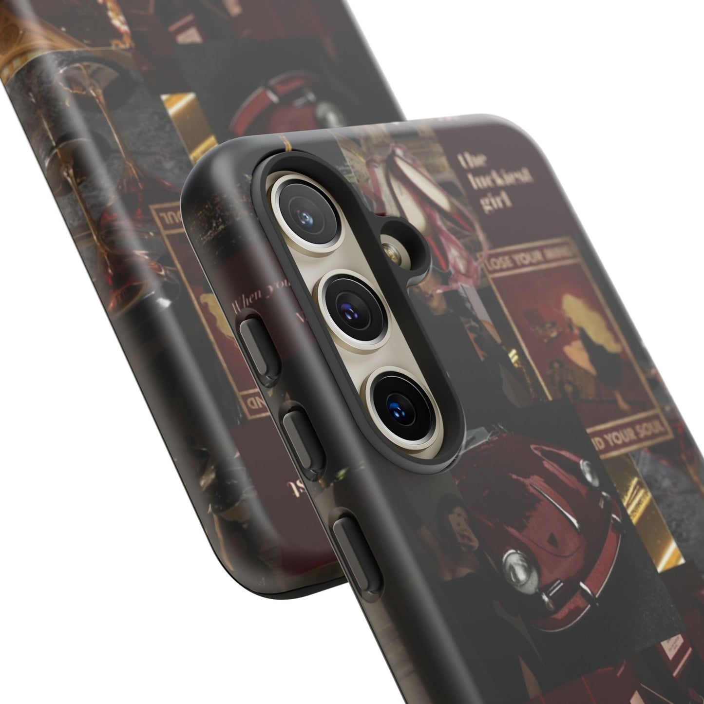 Dark Red and Black Aesthetic Tough Phone Case