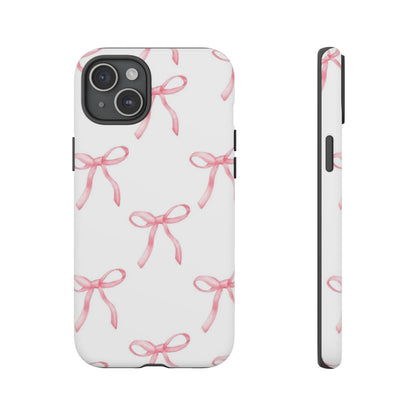 Pink Bows White Tough Phone Case