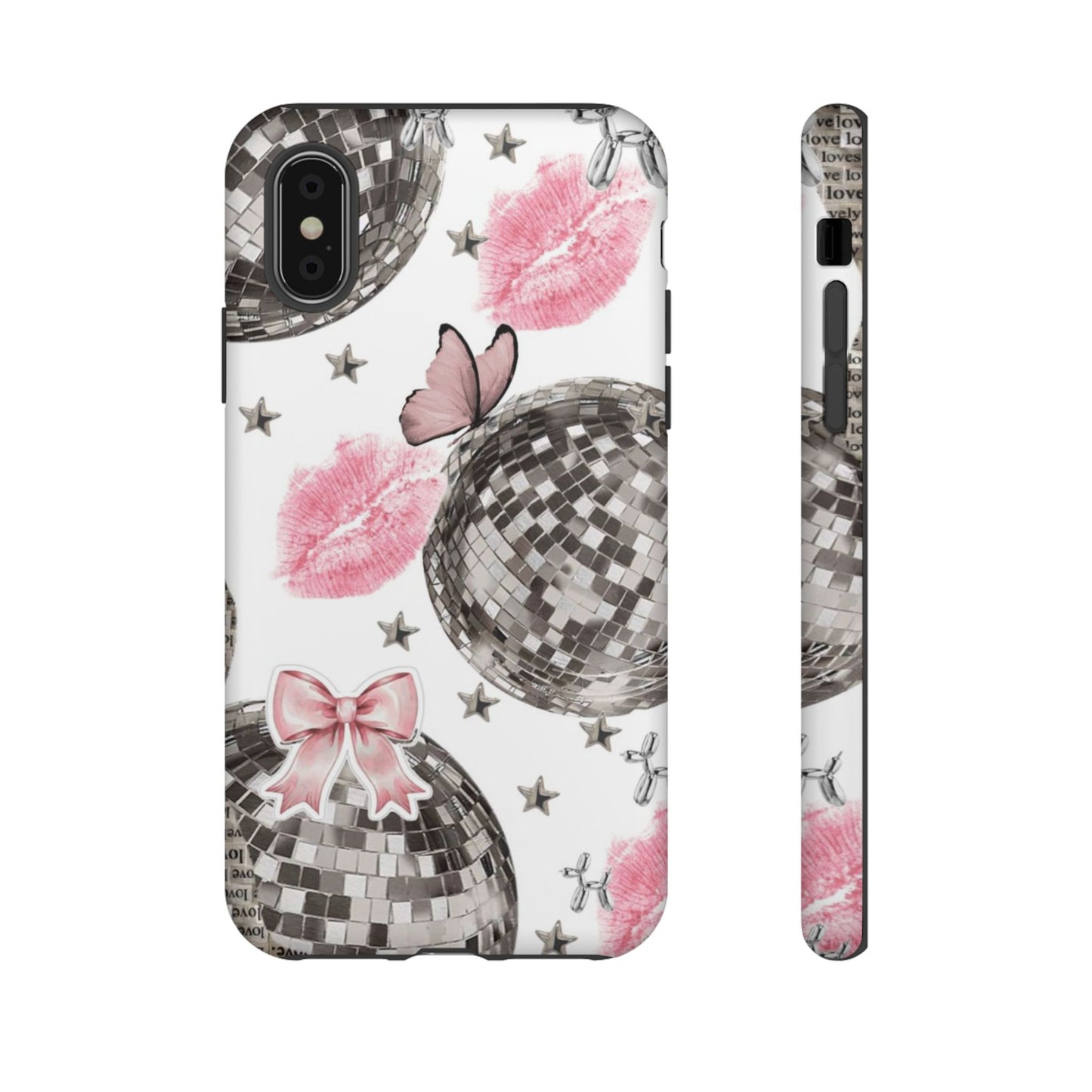 Disco Ball and Lip Marks Tough Phone Case