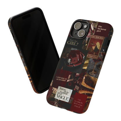 Dark Red and Black Aesthetic Tough Phone Case