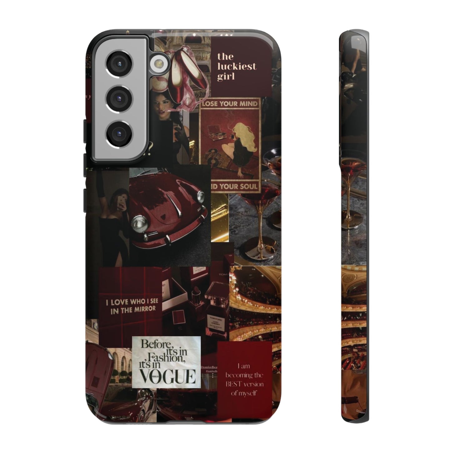 Dark Red and Black Aesthetic Tough Phone Case