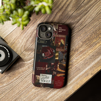 Dark Red and Black Aesthetic Tough Phone Case