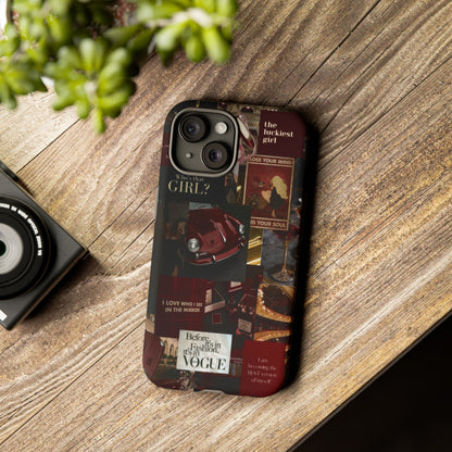 Dark Red and Black Aesthetic Tough Phone Case