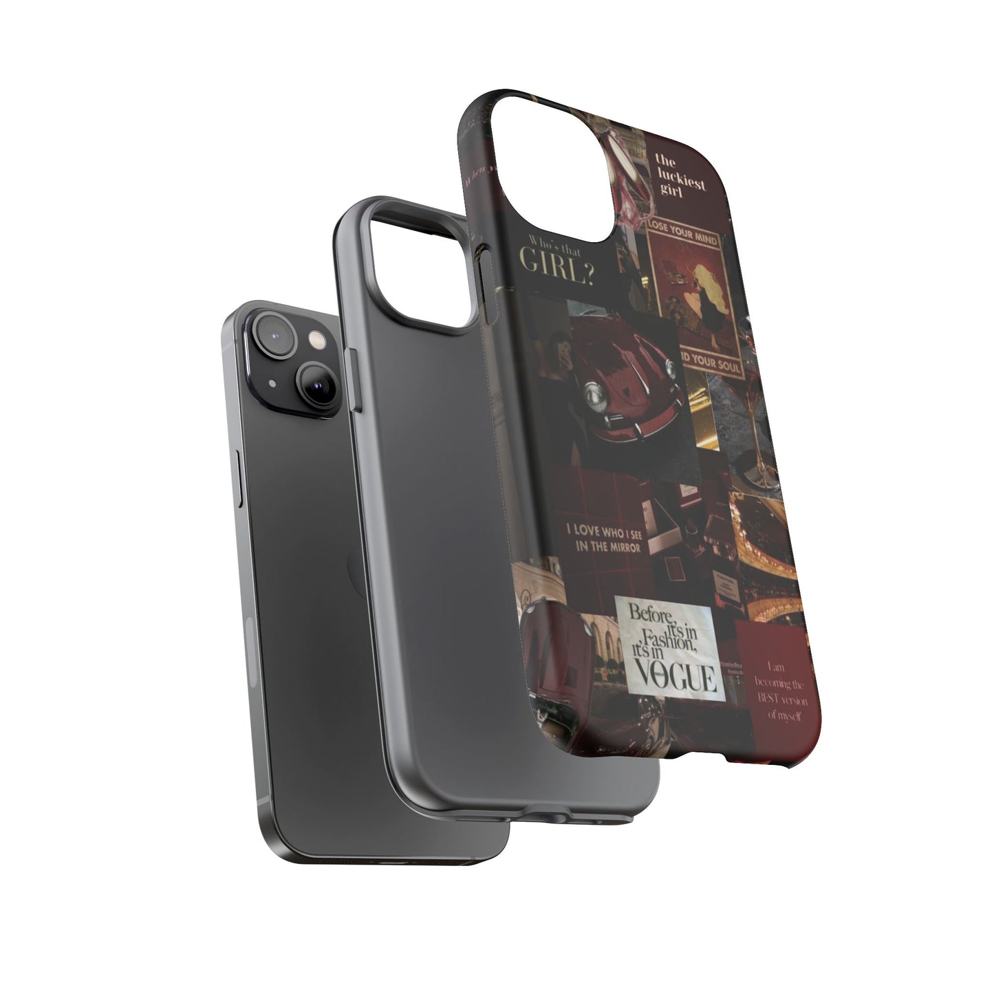 Dark Red and Black Aesthetic Tough Phone Case