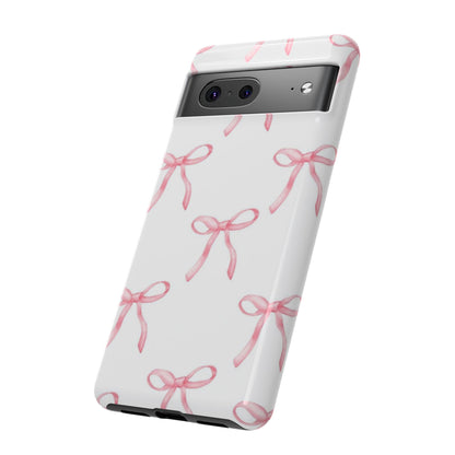 Pink Bows White Tough Phone Case