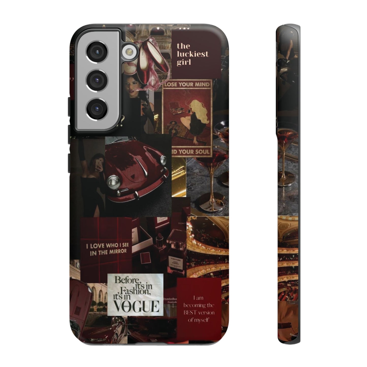 Dark Red and Black Aesthetic Tough Phone Case