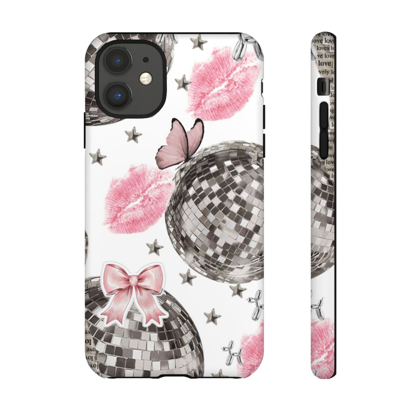 Disco Ball and Lip Marks Tough Phone Case