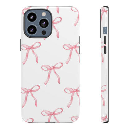 Pink Bows White Tough Phone Case