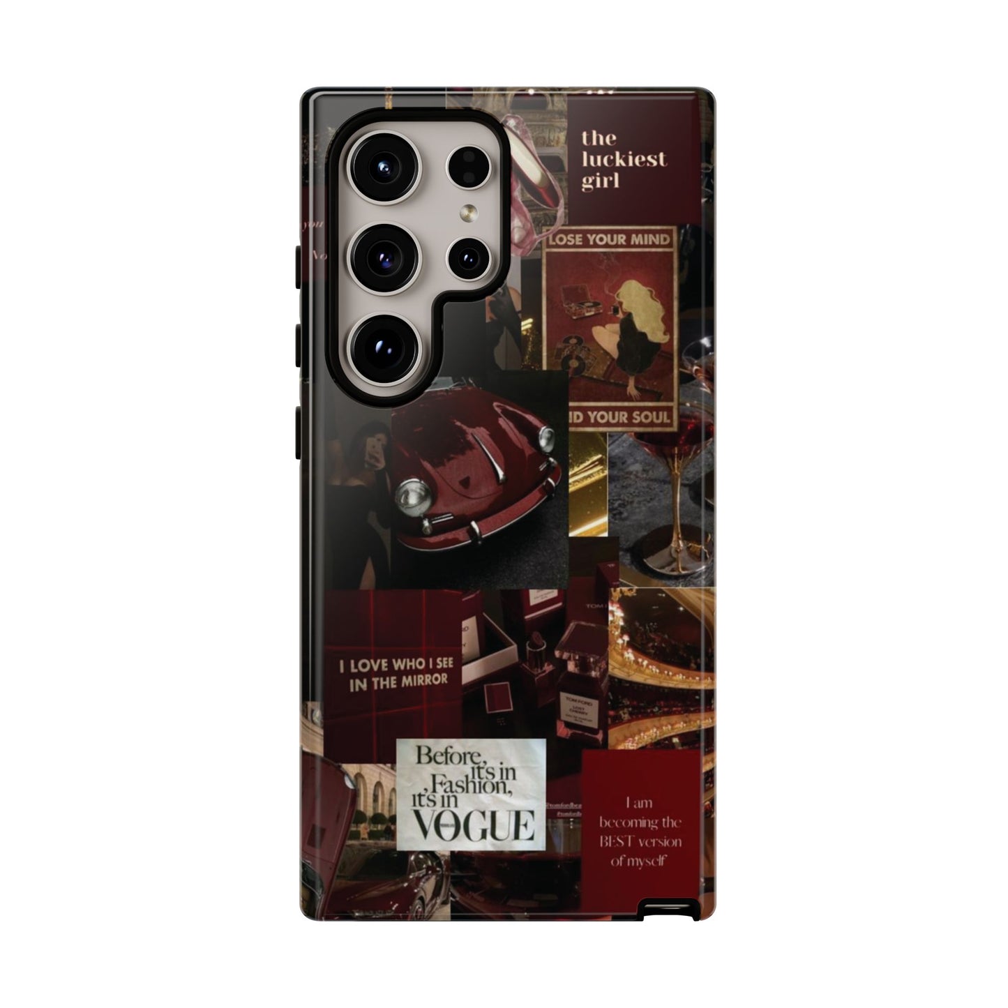 Dark Red and Black Aesthetic Tough Phone Case