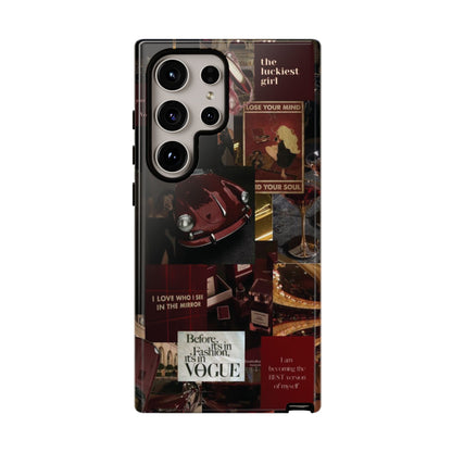 Dark Red and Black Aesthetic Tough Phone Case