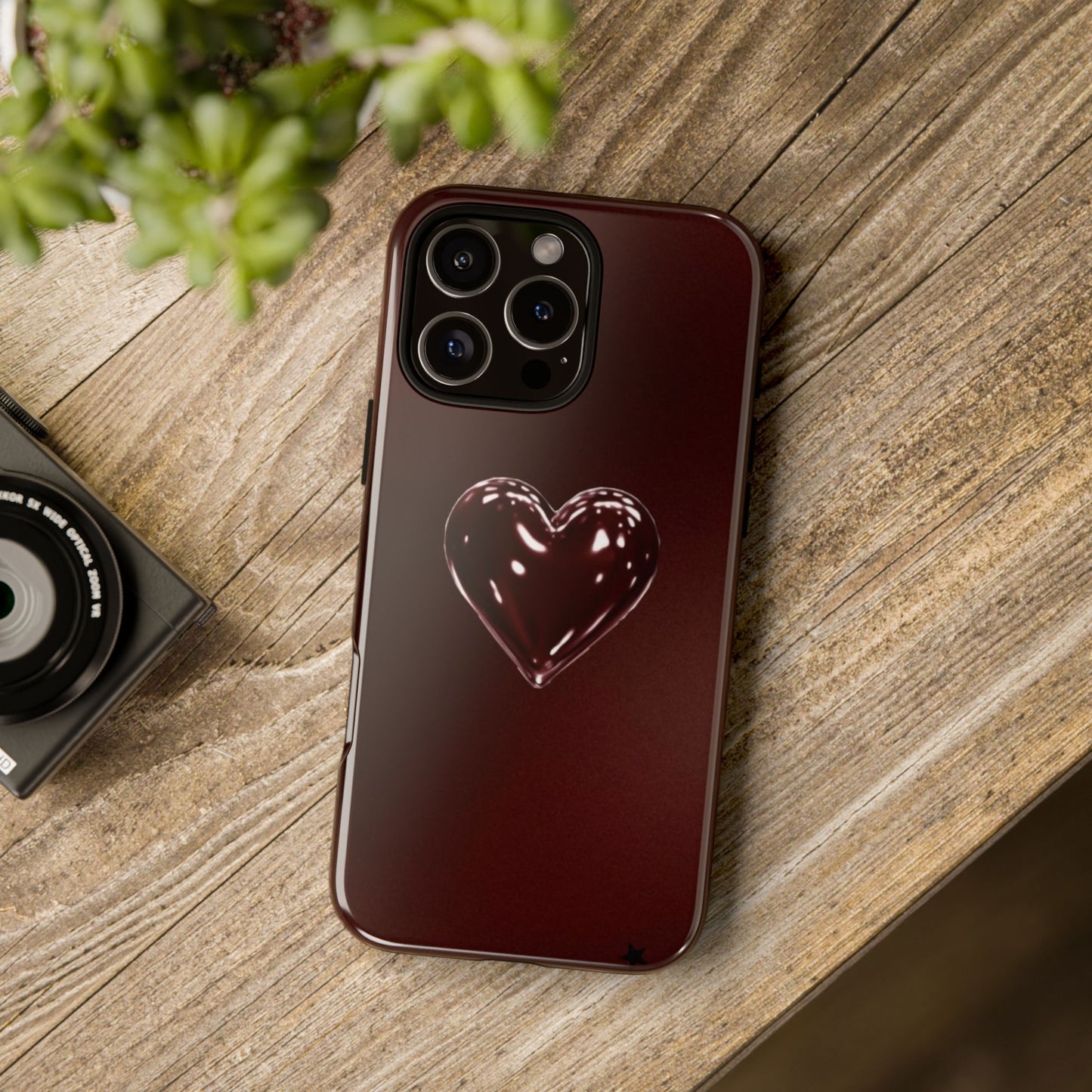 Dark Red Heart Tough Phone Case