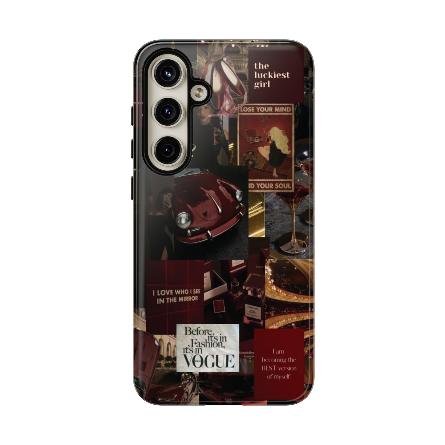 Dark Red and Black Aesthetic Tough Phone Case