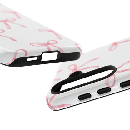 Pink Bows White Tough Phone Case