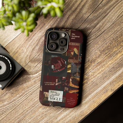 Dark Red and Black Aesthetic Tough Phone Case